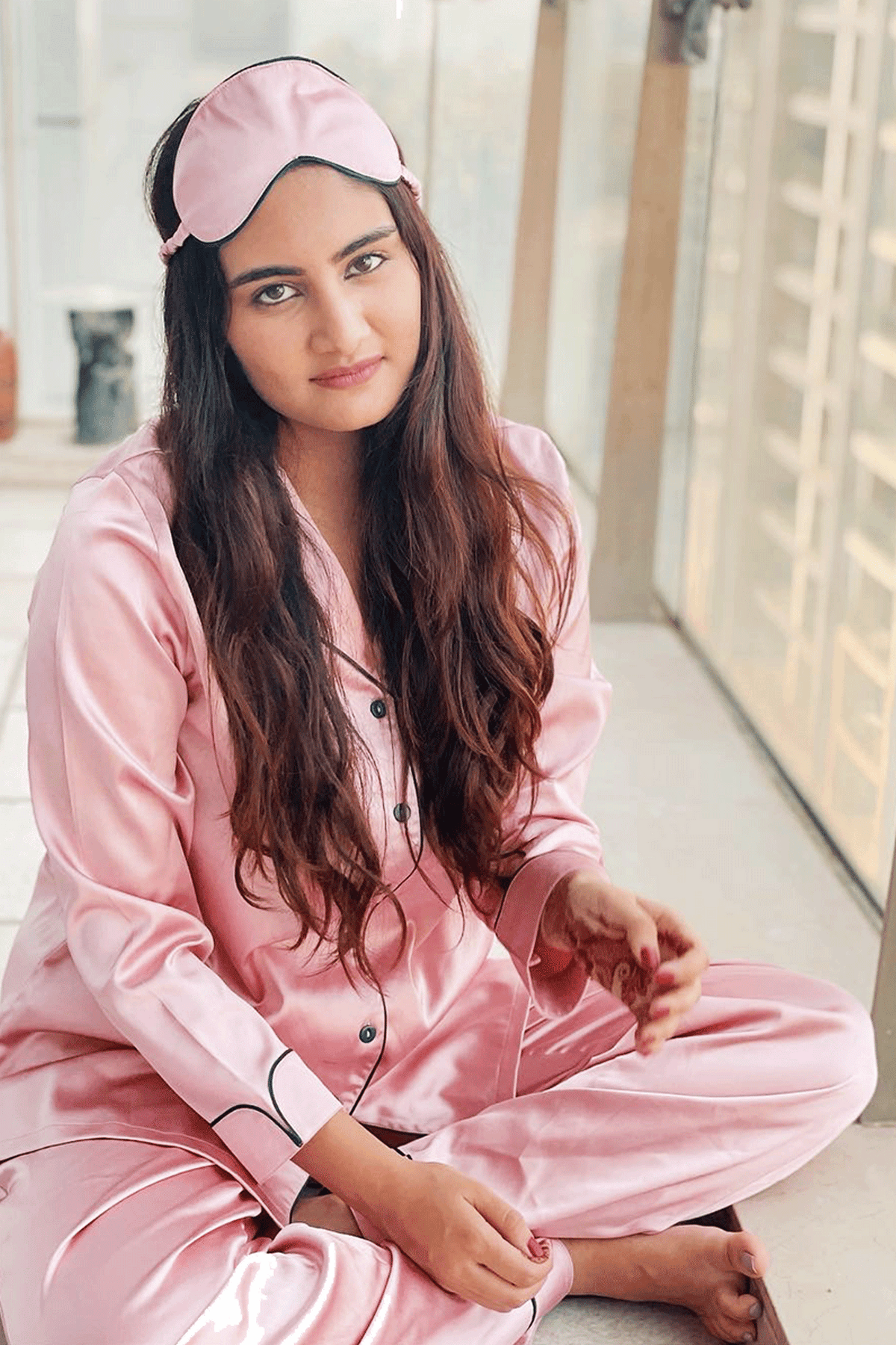 Barely Blush Satin PJ Set - De - Nap.in - Nightwear