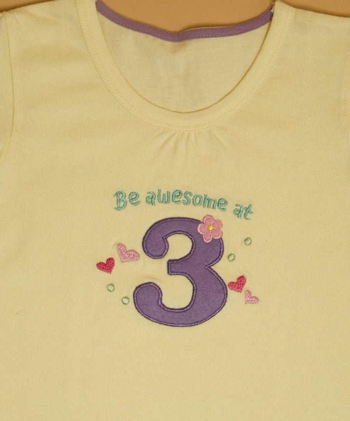 “Be awesome at 3” Birthday Tee - De - Nap.in - Nightwear