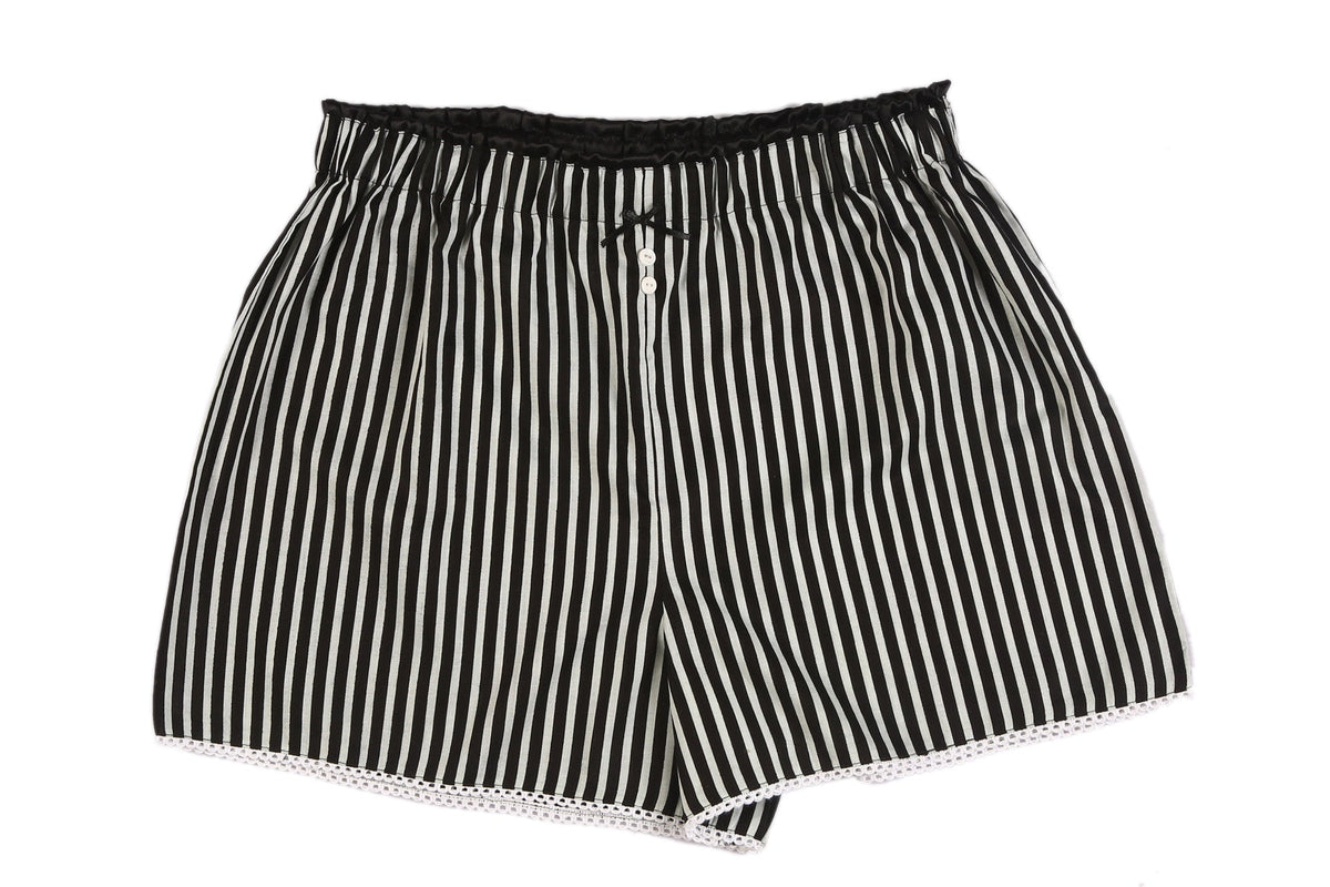 Black & White Stripes Shorts - De - Nap.in - Nightwear