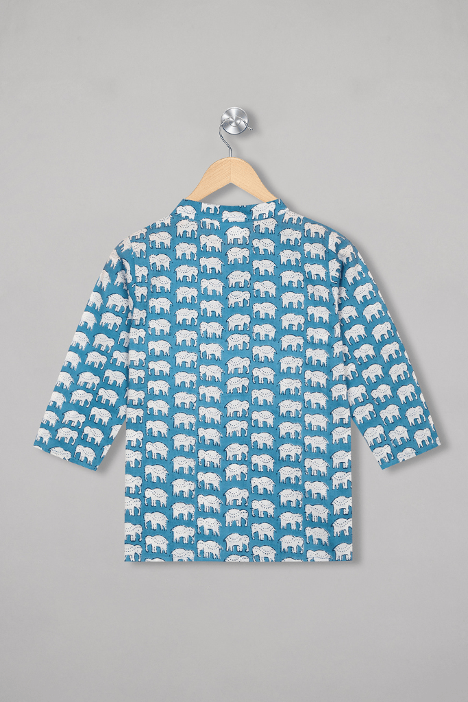Blue Elephant Oasis Kurta Pyjama Set - De - Nap.in - Nightwear