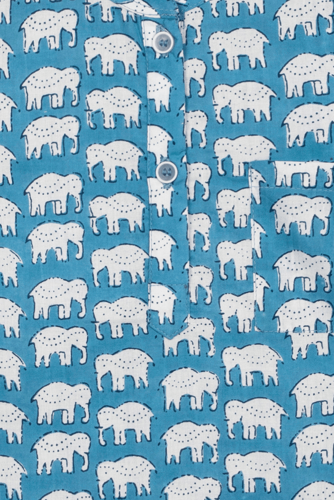 Blue Elephant Oasis Kurta Pyjama Set - De - Nap.in - Nightwear