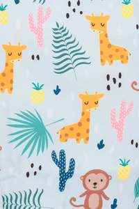 Blue Monkey & Giraffe Kurta Pyjama Set - De - Nap.in - Nightwear