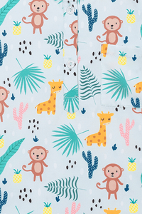 Blue Monkey & Giraffe Kurta Pyjama Set - De - Nap.in - Nightwear