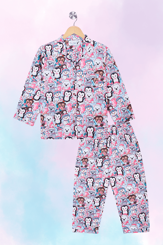 Blue Snowman Pyjama Set - De - Nap.in - Nightwear