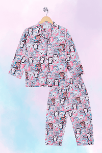 Blue Snowman Pyjama Set - De - Nap.in - Nightwear