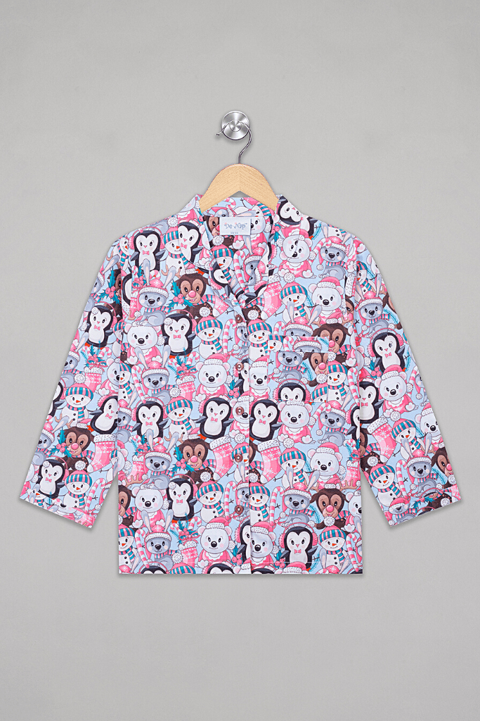 Blue Snowman Pyjama Set - De - Nap.in - Nightwear