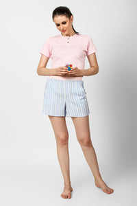 Blue Verticales Shorts - De - Nap.in - Nightwear