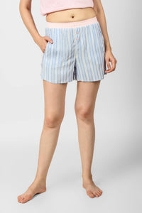 Blue Verticales Shorts - De - Nap.in - Nightwear
