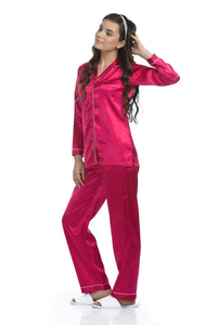 Cherry Satin Pyjama Set - De - Nap.in - Nightwear