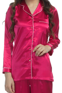 Cherry Satin Pyjama Set - De - Nap.in - Nightwear