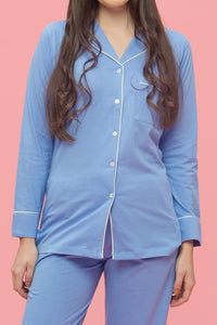 Classic Air Blue Pyjama Set - De - Nap.in - Nightwear