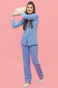 Classic Air Blue Pyjama Set - De - Nap.in - Nightwear