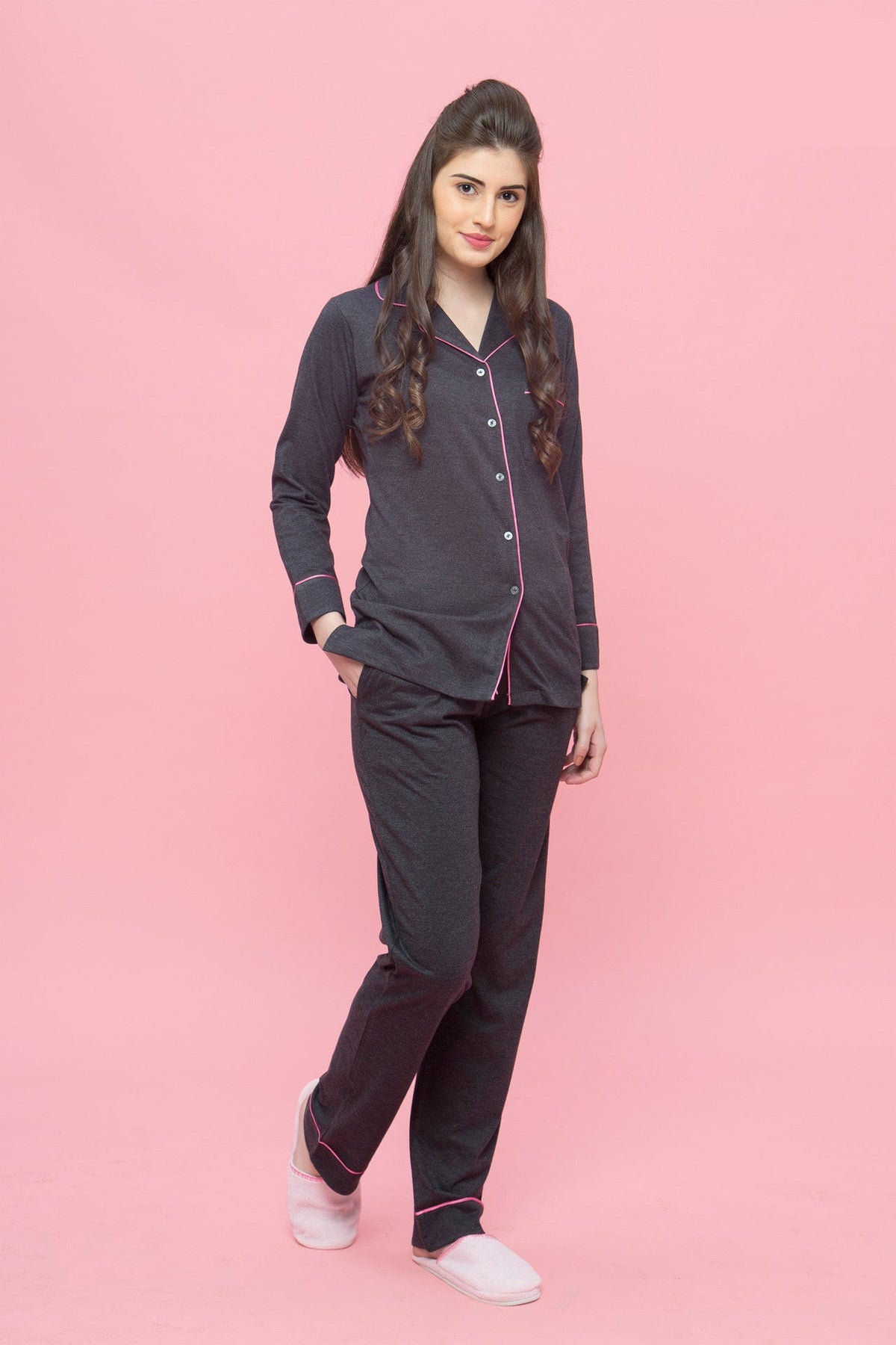 Classic Anthra Pyjama Set - De - Nap.in - Nightwear