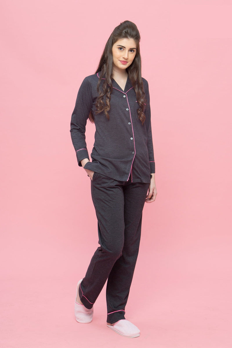 Classic Anthra Pyjama Set - De - Nap.in - Nightwear