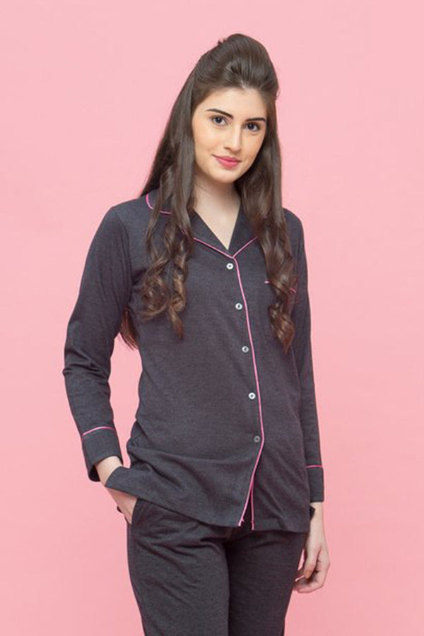 Classic Anthra Pyjama Set - De - Nap.in - Nightwear