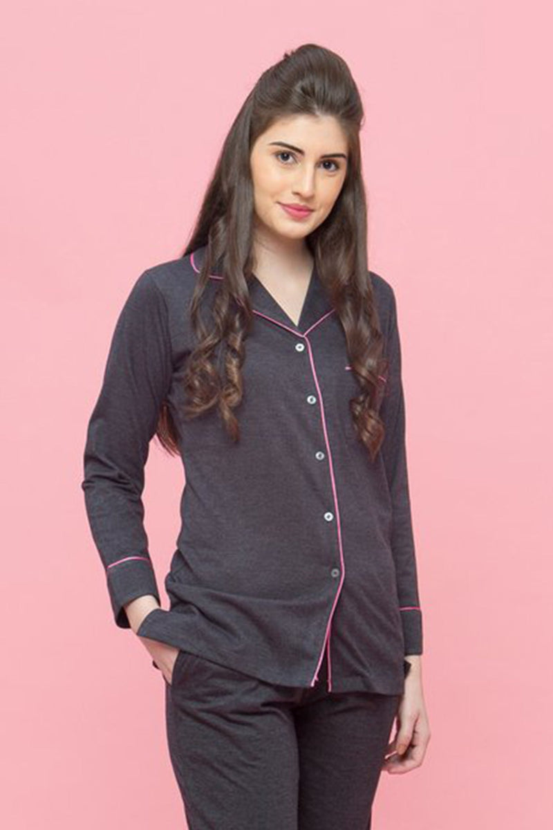 Classic Anthra Pyjama Set - De - Nap.in - Nightwear