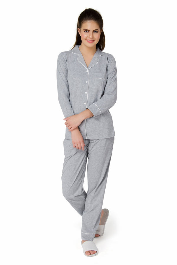 Classic Grey Pyjama Set - De - Nap.in - Nightwear
