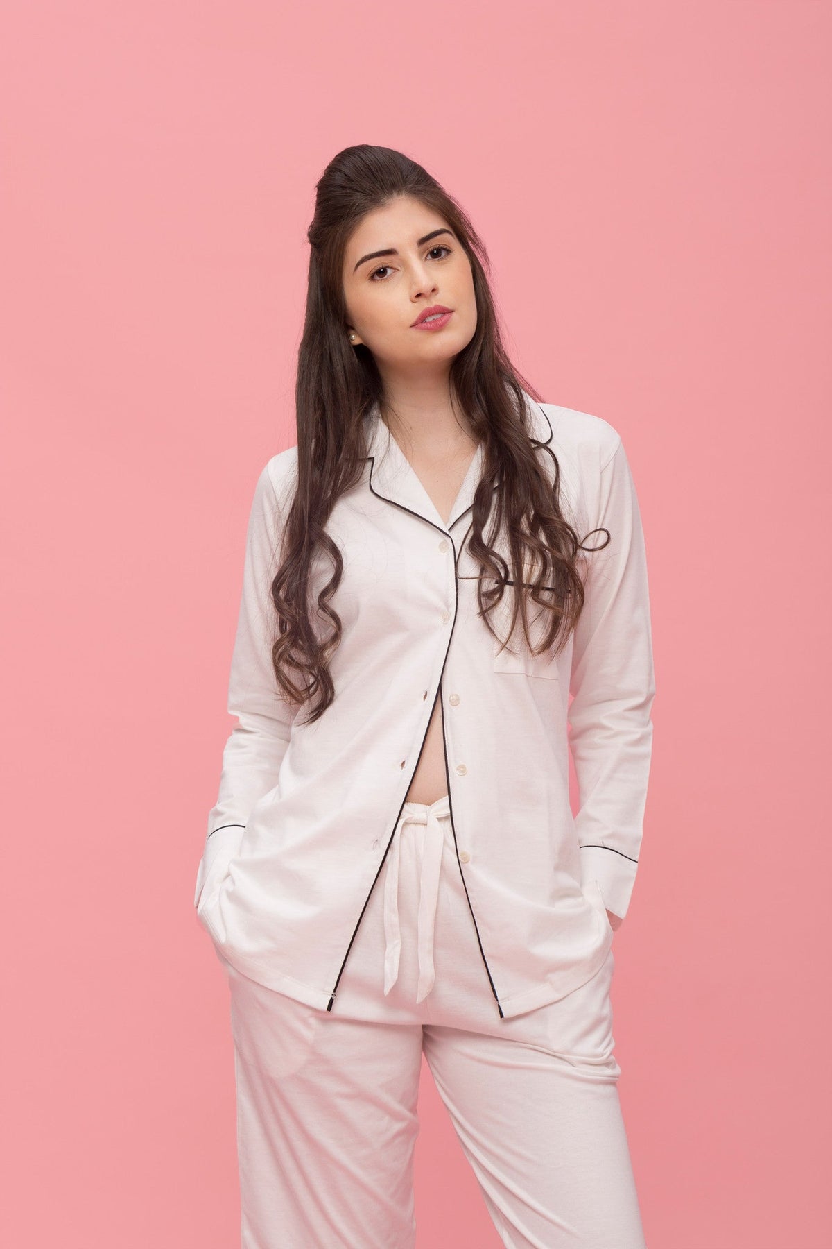 Classic Ivory Pyjama Set - De - Nap.in - Nightwear