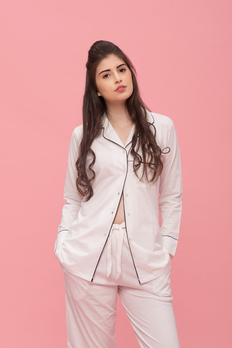 Classic Ivory Pyjama Set - De - Nap.in - Nightwear