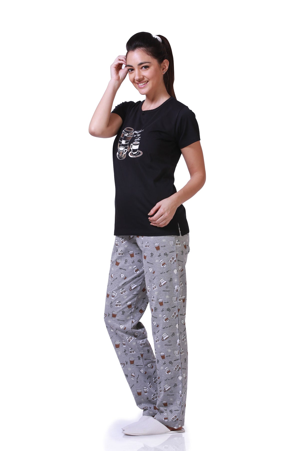 Coffee Addict Black Pj St - De - Nap.in - Nightwear