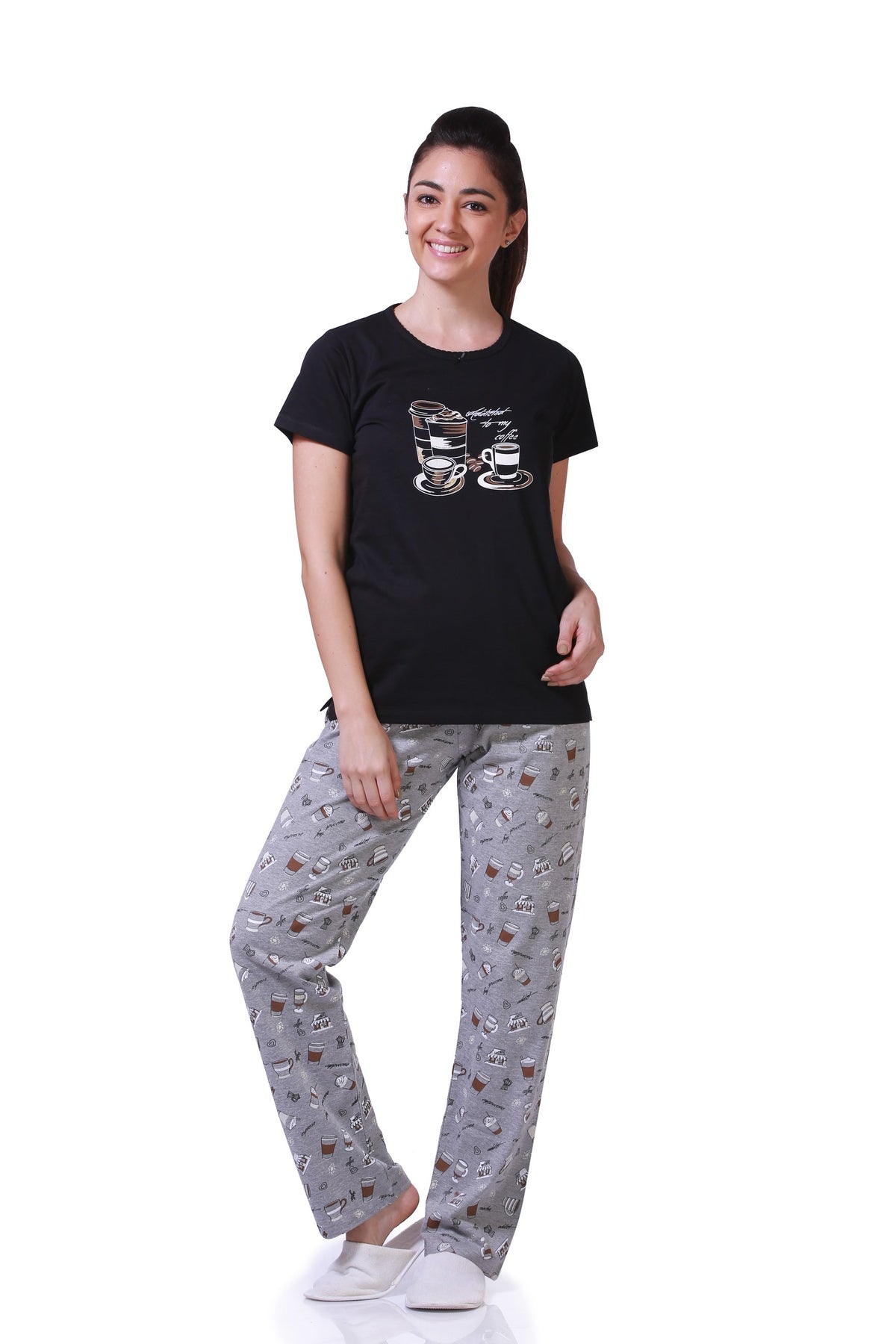 Coffee Addict Black Pj St - De - Nap.in - Nightwear