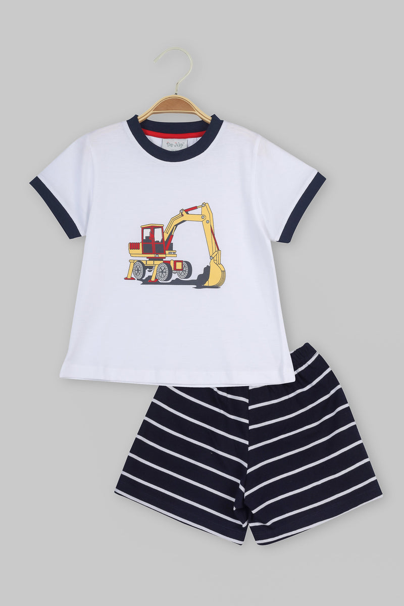 Diggers Dig White Shorts Set - De - Nap.in - Nightwear