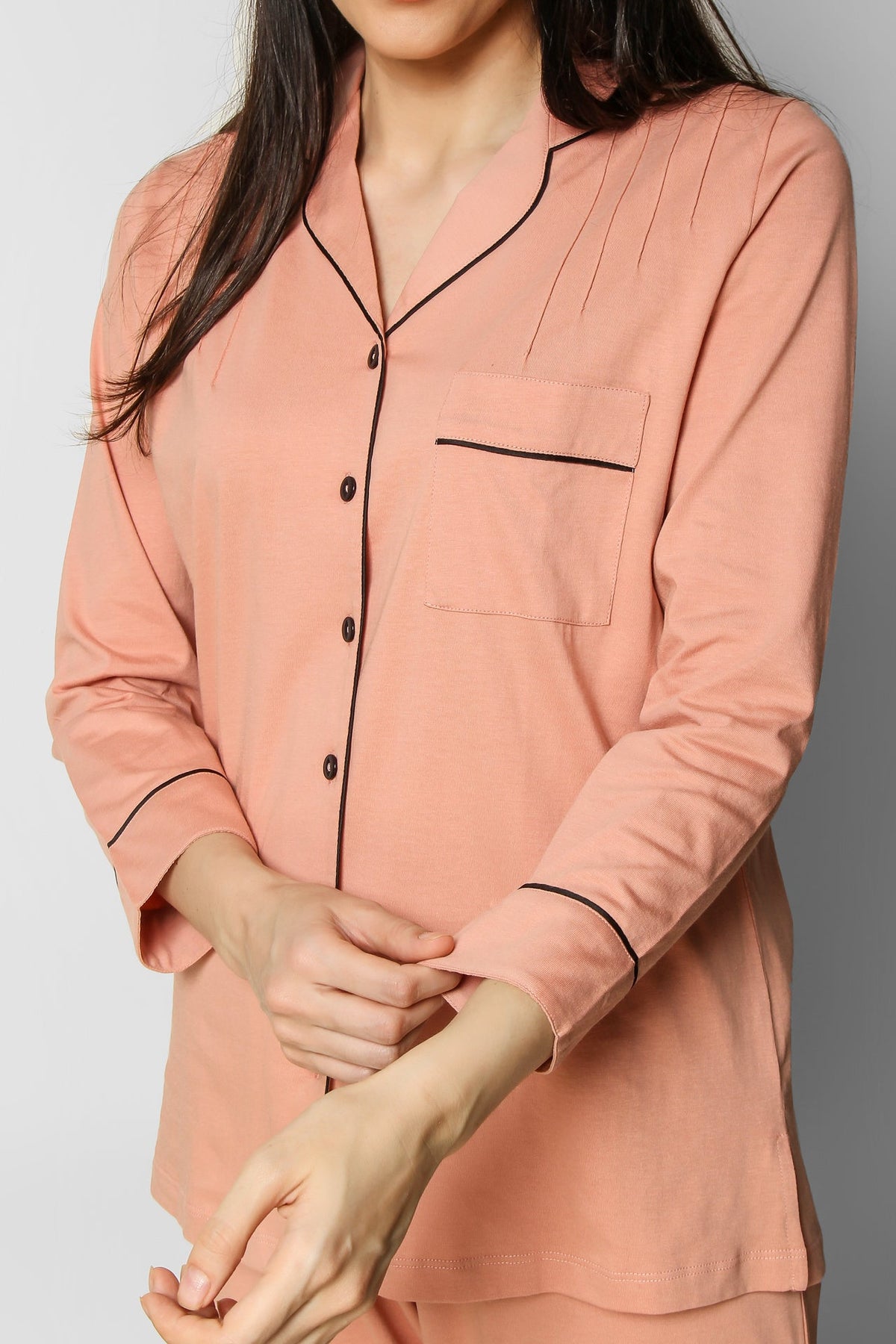 Dusky Peach Classic Pj St - De - Nap.in - Nightwear