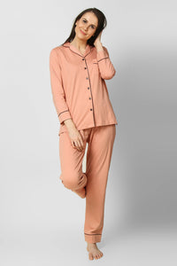 Dusky Peach Classic Pj St - De - Nap.in - Nightwear