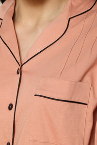Dusky Peach Classic Pj St - De - Nap.in - Nightwear
