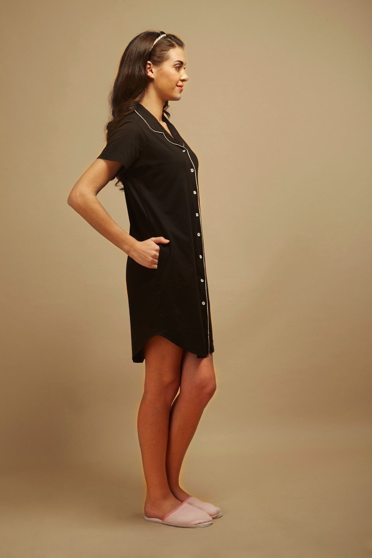 Ebony & Ivory Buttoned - down Nightdress - De - Nap.in - Nightwear