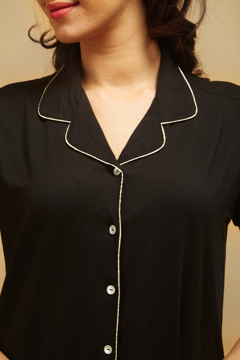 Ebony & Ivory Buttoned - down Nightdress - De - Nap.in - Nightwear