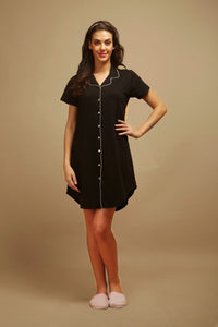 Ebony & Ivory Buttoned - down Nightdress - De - Nap.in - Nightwear