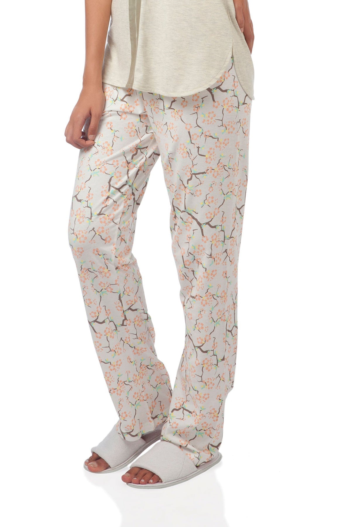 Ecru Japanese Cherry Blossom Pyjama Set - De - Nap.in - Nightwear