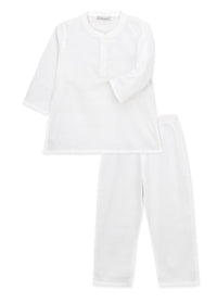 For The Love Of White Kurta Pyjama - De - Nap.in - Nightwear