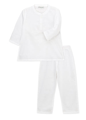 For The Love Of White Kurta Pyjama - De - Nap.in - Nightwear