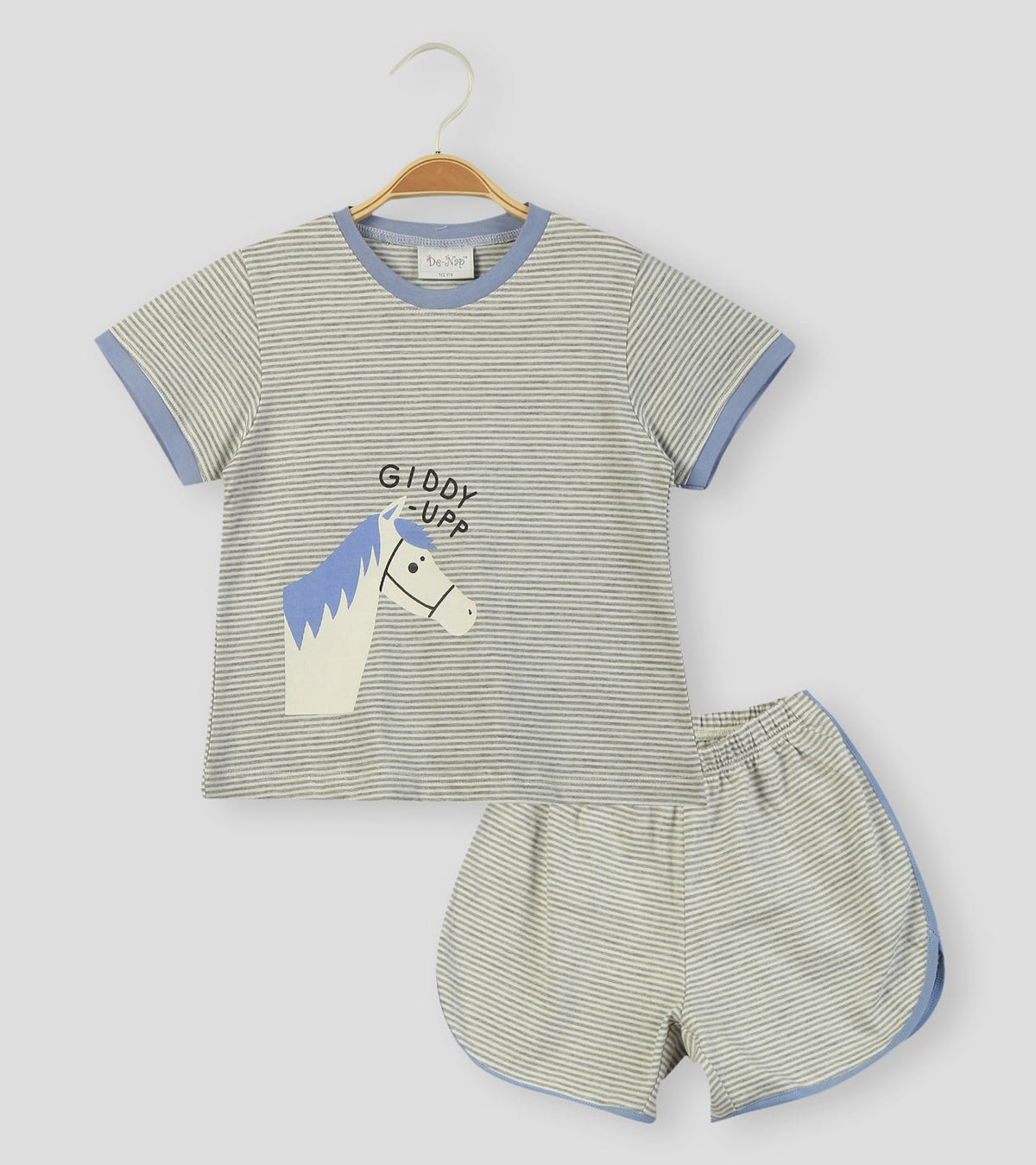 Giddy Up Grey Shorts Set - De - Nap.in - Nightwear