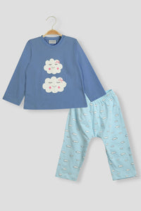 Happy Clouds Full Sleeves Pyjama Set - De - Nap.in - Nightwear
