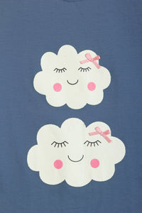 Happy Clouds Short Sleeves Pyjama Set - De - Nap.in - Nightwear