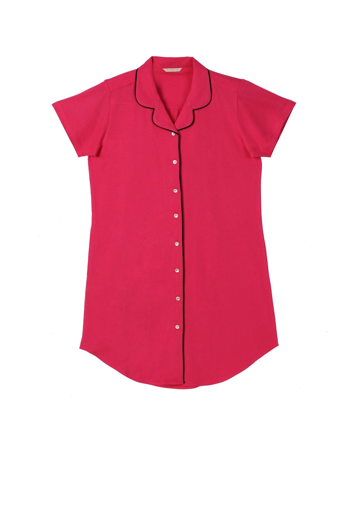 Hot Pink Twilight Blush Buttoned - Down Nightdress - De - Nap.in - Nightwear