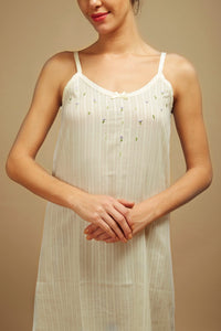 Lemon Dusk Spaghetti - strap Dobby Nightdress - De - Nap.in - Nightwear