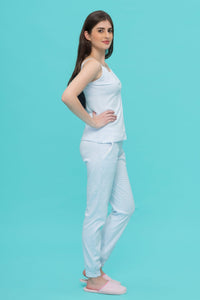 Love Affair With Stripes Blue Pyjama Set - De - Nap.in - Nightwear