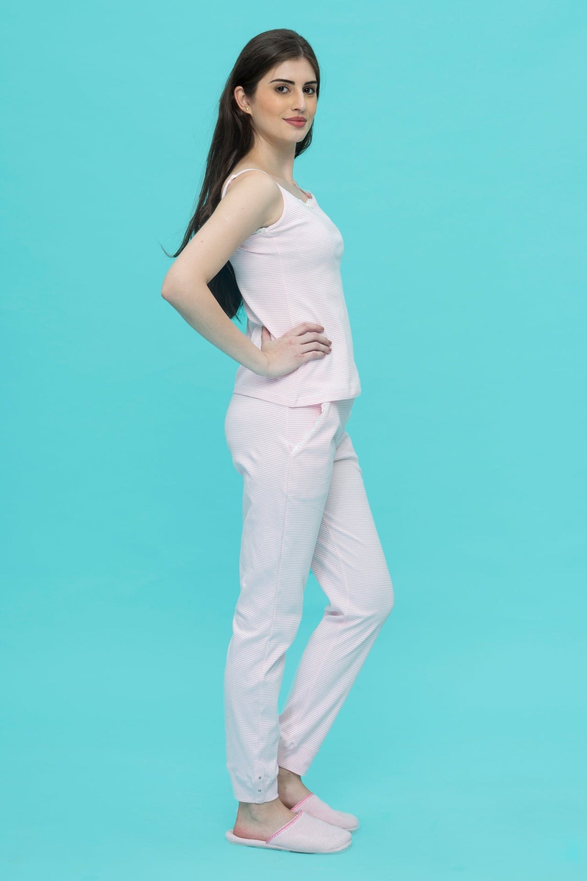 Love Affair With Stripes Pyjama Set - De - Nap.in - Nightwear