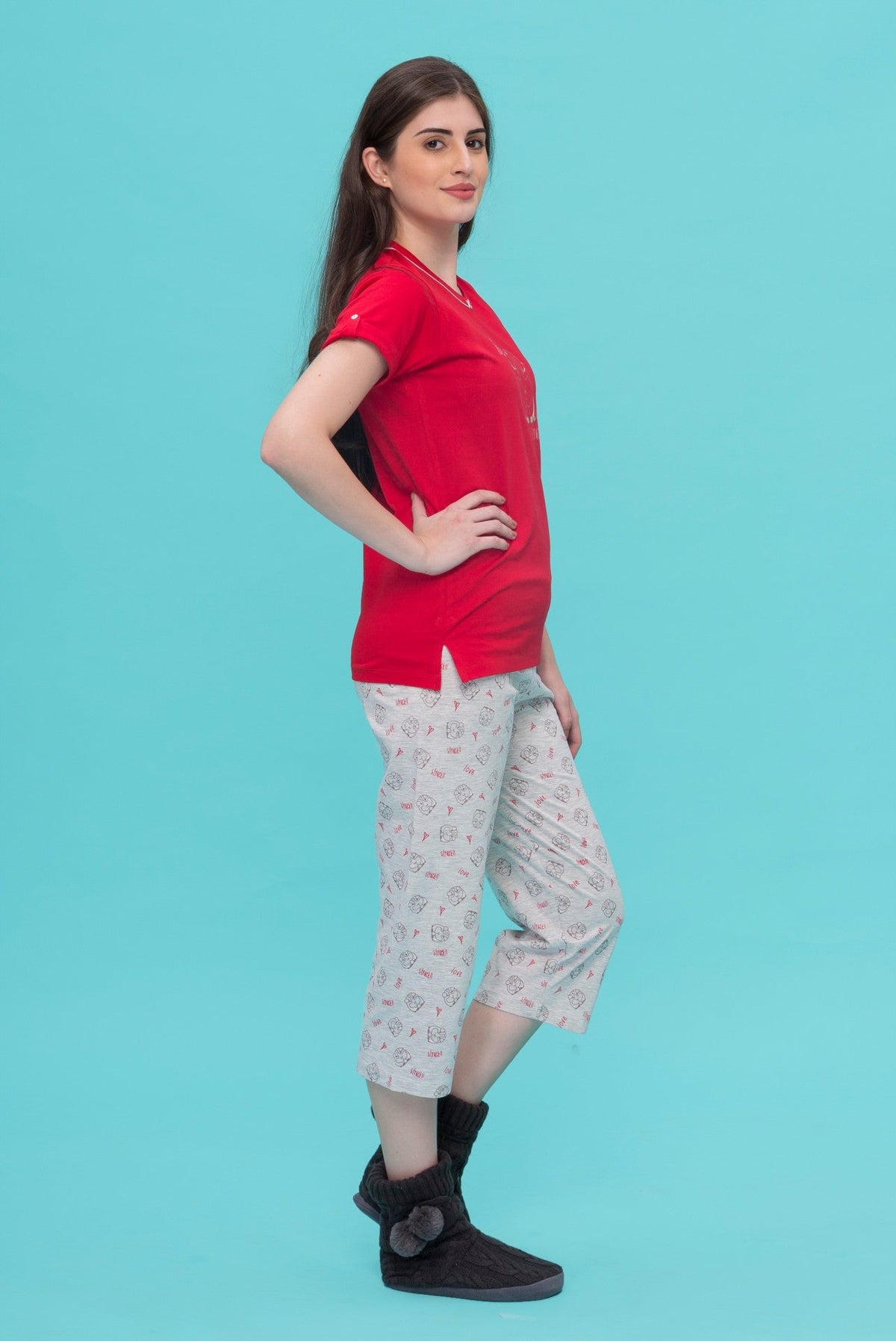 Love Struck Bear Capri Set - De - Nap.in - Nightwear