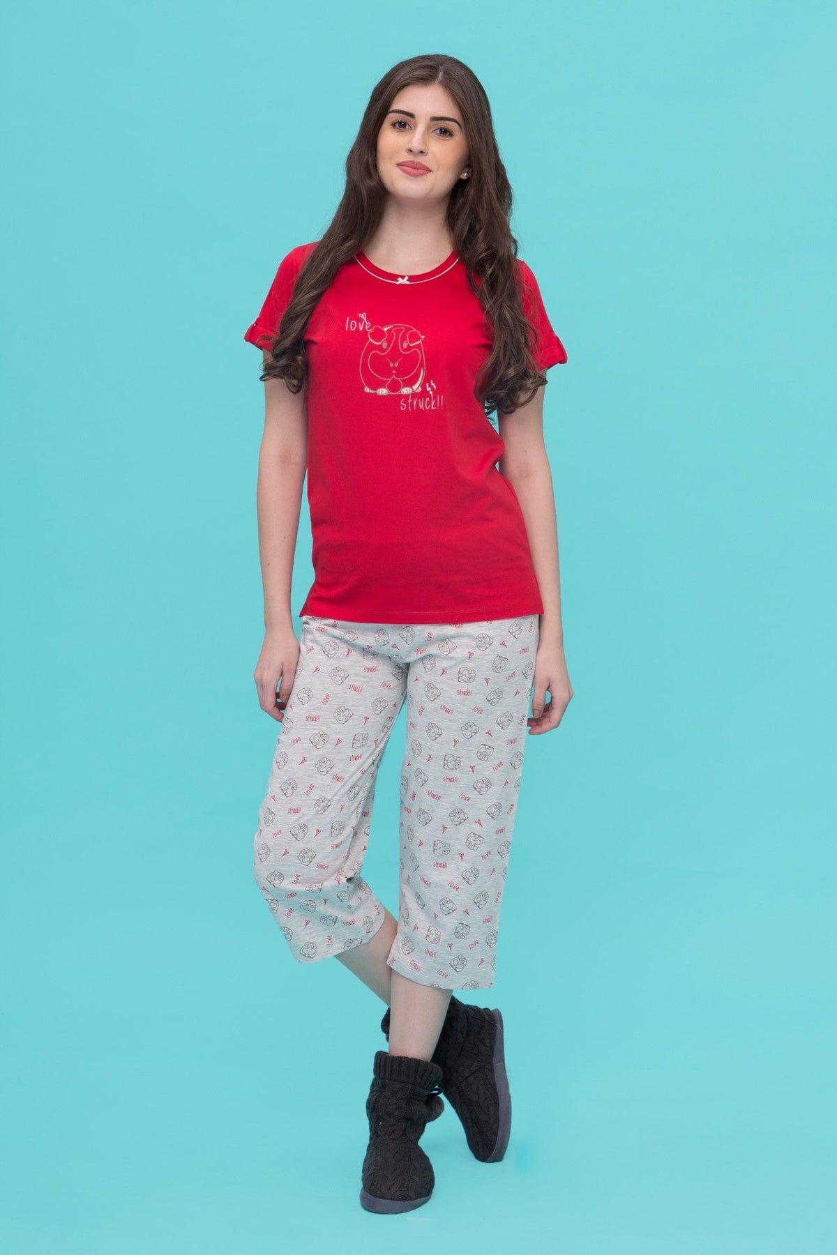 Love Struck Bear Capri Set - De - Nap.in - Nightwear