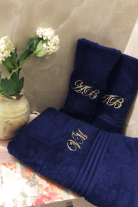 Luxurious Navy Towel Set - De - Nap.in - Nightwear