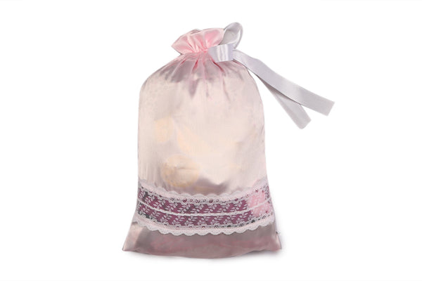 Luxury Satin with Lace Lingerie Bag (Pink) - De - Nap.in - Nightwear