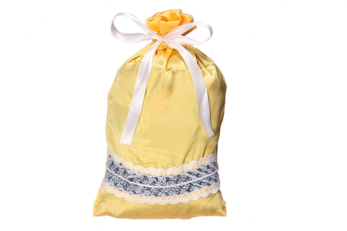 Luxury Satin with Lace Lingerie Bag (Sunflower Yellow ) - De - Nap.in - Nightwear