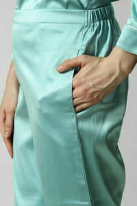 Melt Away Mint Satin PJ Set - De - Nap.in - Nightwear