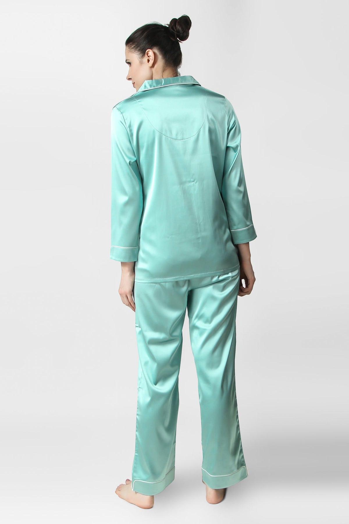 Melt Away Mint Satin PJ Set - De - Nap.in - Nightwear