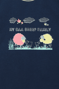 Navy Baa Sheep Shorts Set - De - Nap.in - Nightwear